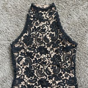 Julian Chang sleeveless lace overlay top